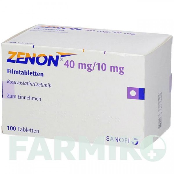 ЗЕНОН (ZENON) 40 мг/10 мг таблетки 100 шт - Розувастатин, Эзетимиб SANOFI