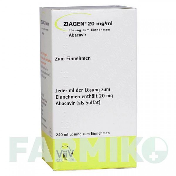 ЗИАГЕН (ZIAGEN) раствор 240 мл - Абакавир VIIV HEALTHCARE