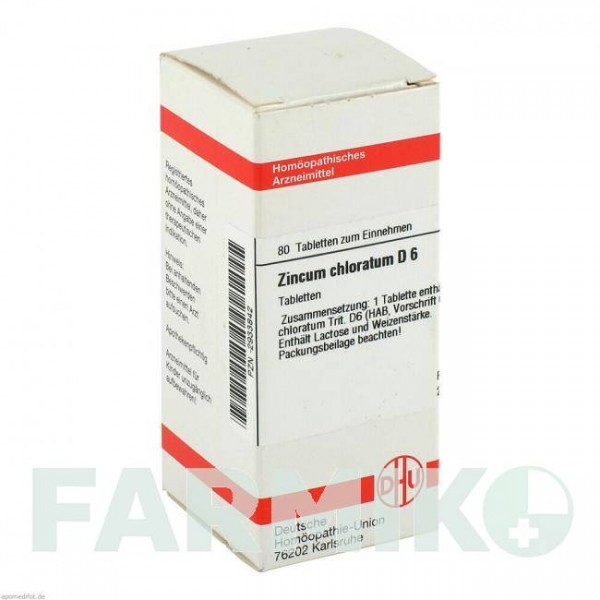 ЦИНКУМ ХЛОРАТУМ (ZINCUM CHLORATUM) D 6 таблетки 80 шт - Гомеопатия DHU