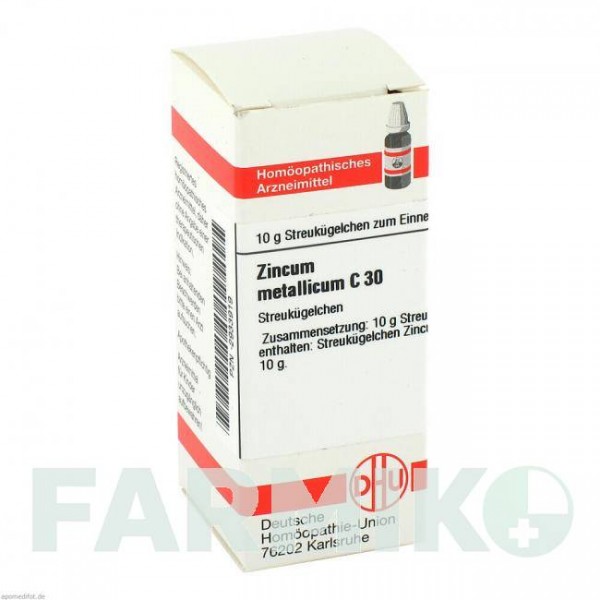 ЦИНКУМ МЕТАЛІКУМ (ZINCUM METALLICUM) C 30 глобули 10 г - Гомеопатія DHU