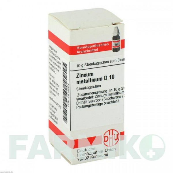 ЦИНКУМ МЕТАЛЛИКУМ (ZINCUM METALLICUM) D 10 глобули 10 г - Гомеопатия DHU