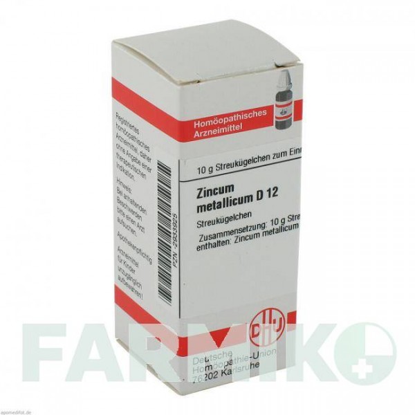 ЦИНКУМ МЕТАЛІКУМ (ZINCUM METALLICUM) D 12 глобули 10 г - Гомеопатія DHU