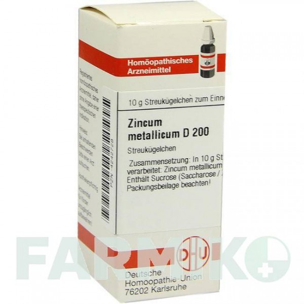 ЦИНКУМ МЕТАЛЛИКУМ (ZINCUM METALLICUM) D 200 глобули 10 г - Гомеопатия DHU