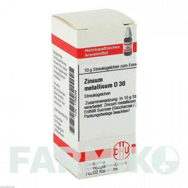ЦИНКУМ МЕТАЛЛИКУМ (ZINCUM METALLICUM) D 30 глобули 10 г - Гомеопатия DHU