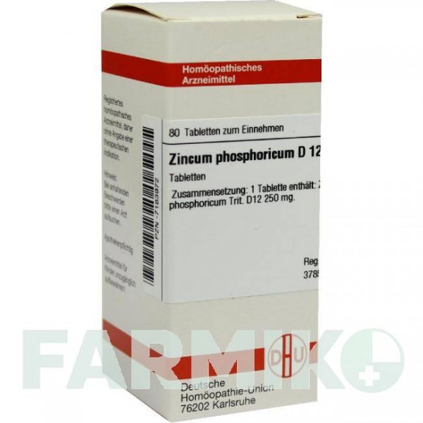 ЦИНКУМ ФОСФОРИКУМ (ZINCUM PHOSPHORICUM) D 12 таблетки 80 шт - Гомеопатія DHU