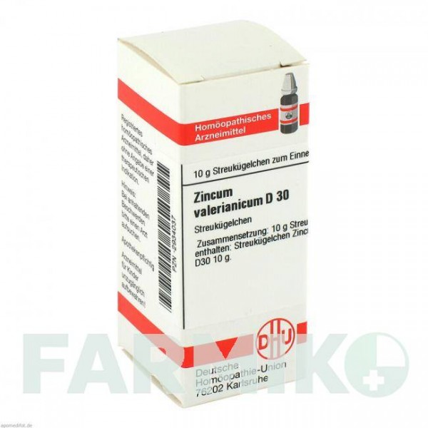 ЦИНКУМ ВАЛЕРИАНИКУМ (ZINCUM VALERIANICUM) D 30 глобули 10 г - Гомеопатия DHU