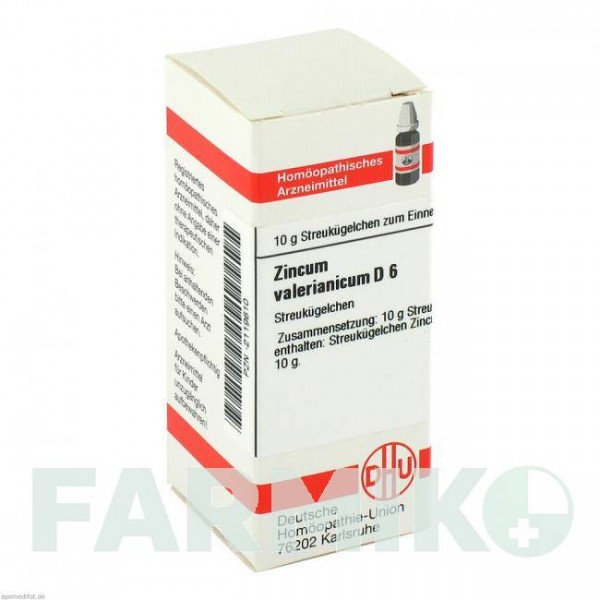 ЦИНКУМ ВАЛЕРІАНІКУМ (ZINCUM VALERIANICUM) D 6 глобули 10 г - Гомеопатія DHU