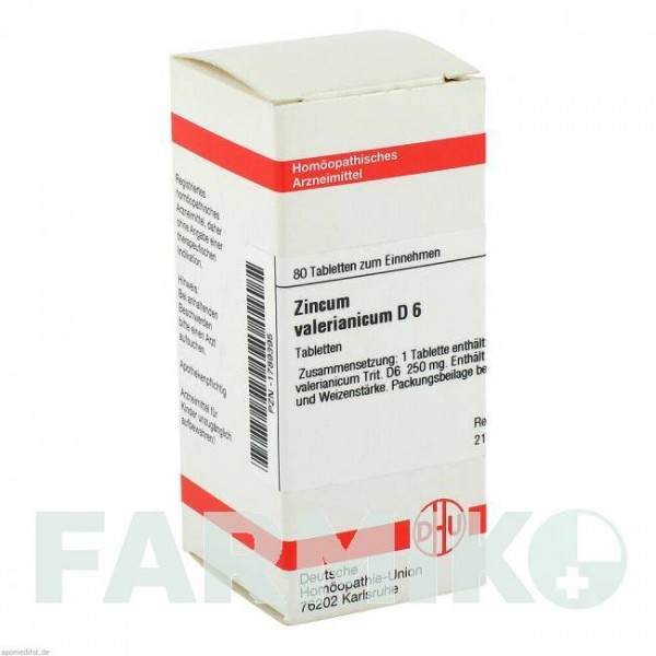 ЦИНКУМ ВАЛЕРИАНИКУМ (ZINCUM VALERIANICUM) D 6 таблетки 80 шт - Гомеопатия DHU