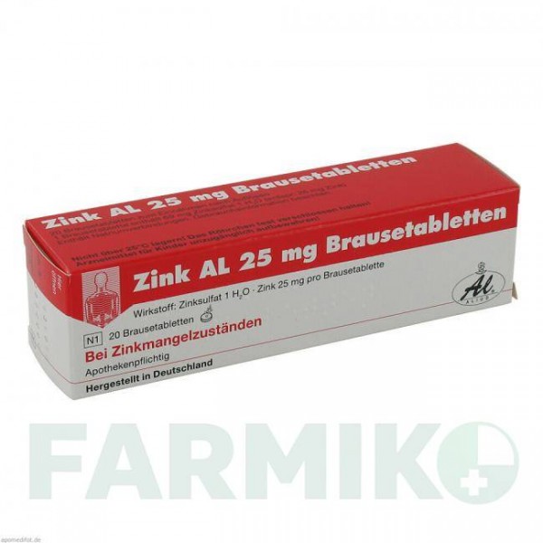 ЦИНК (ZINK) 25 мг таблетки 20 шт - Цинка сульфат ALIUD PHARMA