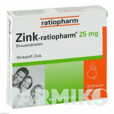 ЦИНК (ZINK) 25 мг таблетки 20 шт - Цинку сульфат RATIOPHARM