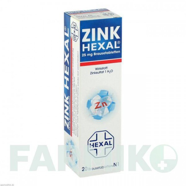 ЦИНК (ZINK) таблетки 20 шт - Цинку сульфат HEXAL