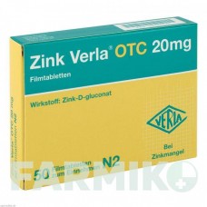 ЦИНК ВЕРЛА (ZINK VERLA) 20 мг таблетки 50 шт - Цинка глюконат VERLA-PHARM