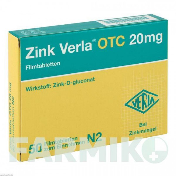 ЦИНК ВЕРЛА (ZINK VERLA) 20 мг таблетки 50 шт - Цинка глюконат VERLA-PHARM