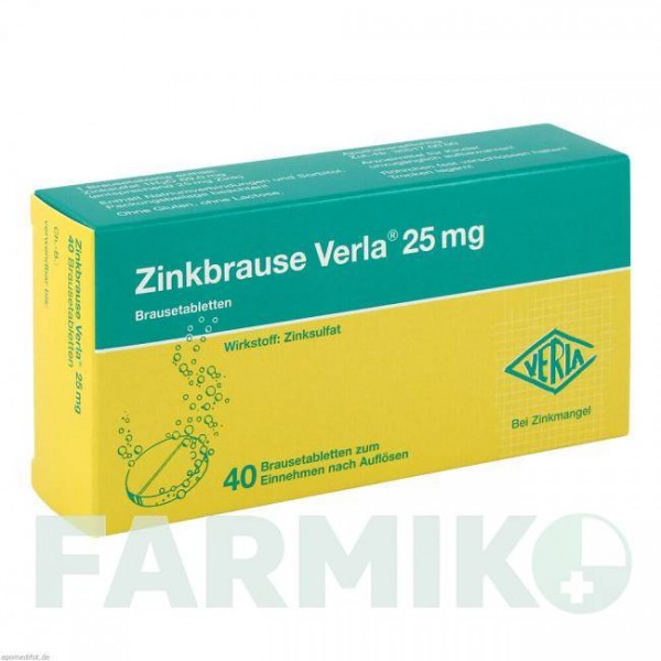 ЦИНКБРАУЗ (ZINKBRAUSE) 25 мг таблетки 40 шт - Цинка сульфат VERLA-PHARM