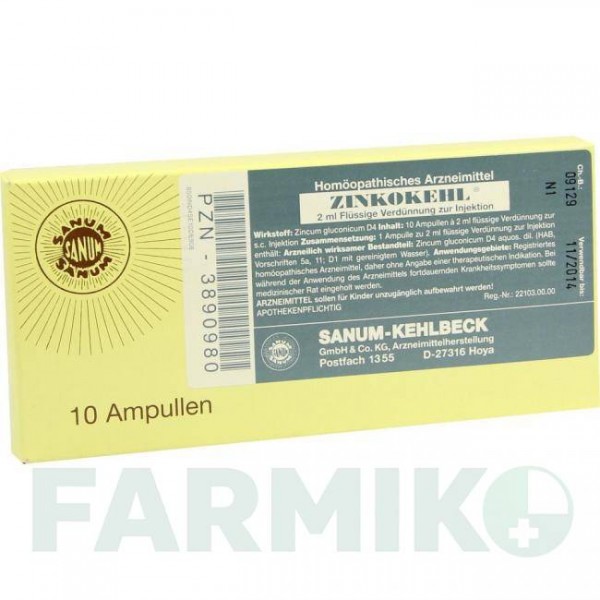 ЦИНКОКЕЛЬ (ZINKOKEHL) D 4 ампулы 10x2 мл - Гомеопатия SANUM-KEHLBECK