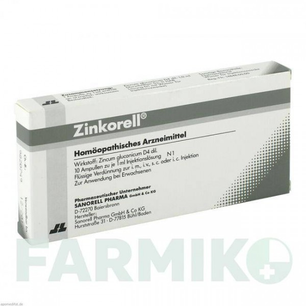 ЦИНКОРЕЛЛ (ZINKORELL) ампулы 10x1 мл - Гомеопатия SANORELL PHARMA