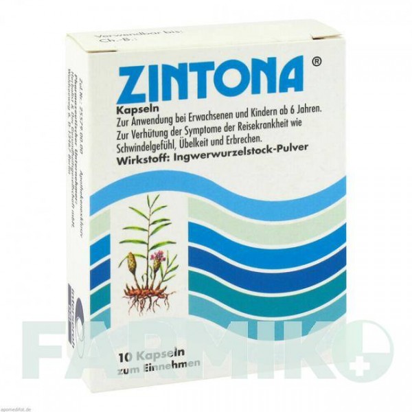 ЗИНТОНА (ZINTONA) капсулы 10 шт - Корневище имбиря GRUNWALDER
