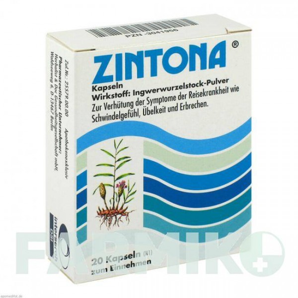 ЗИНТОНА (ZINTONA) капсулы 20 шт - Корневище имбиря GRUNWALDER