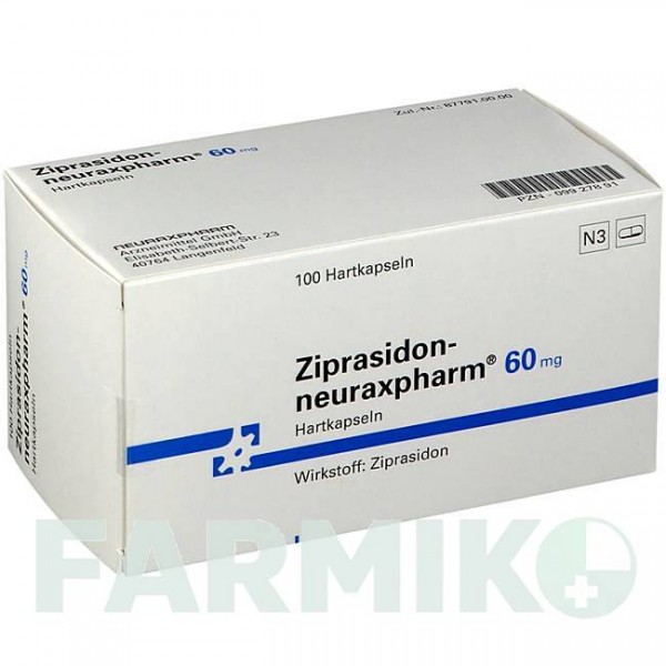 ЗИПРАЗИДОН (ZIPRASIDON) 60 мг капсулы 60 шт - Зипразидон NEURAXPHARM
