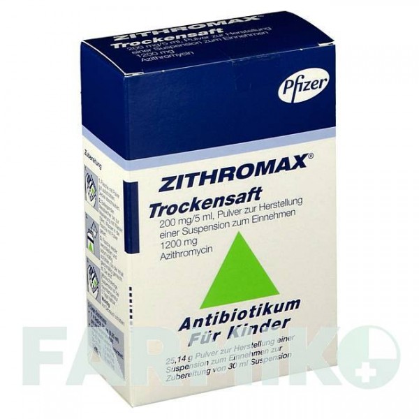 ЗИТРОМАКС (ZITHROMAX) 200 мг/5 мл 1200 мг порошок 30 мл - Азитромицин PFIZER