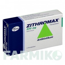 ЗИТРОМАКС (ZITHROMAX) 500 мг таблетки 3 шт - Азитроміцин PFIZER