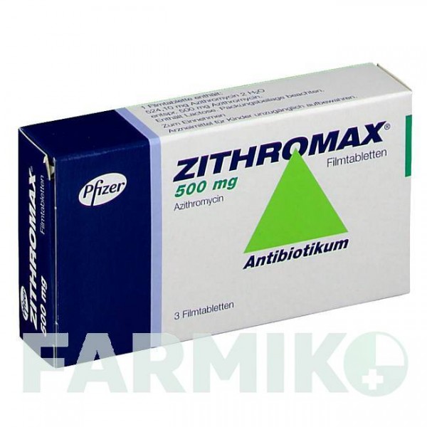 ЗИТРОМАКС (ZITHROMAX) 500 мг таблетки 3 шт - Азитроміцин PFIZER