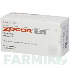 ЗОКОР (ZOCOR) 20 мг таблетки 100 шт - Симвастатин KOHLPHARMA