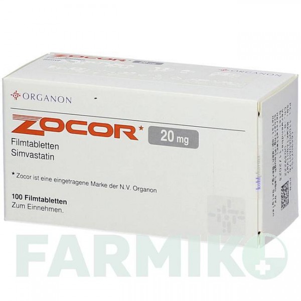 ЗОКОР (ZOCOR) 20 мг таблетки 100 шт - Симвастатин KOHLPHARMA