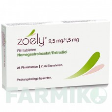ЗОЭЛИ (ZOELY) 2,5 мг/1,5 мг таблетки 1x28 шт - Номегестрол, Эстрадиол THERAMEX