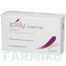 ЗОЭЛИ (ZOELY) 2,5 мг/1,5 мг таблетки 3x28 шт - Номегестрол, Эстрадиол THERAMEX