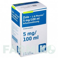 ЗОЛЕ (ZOLE) 5 мг/100 мл раствор 100 мл - Золедроновая кислота 1 A PHARMA