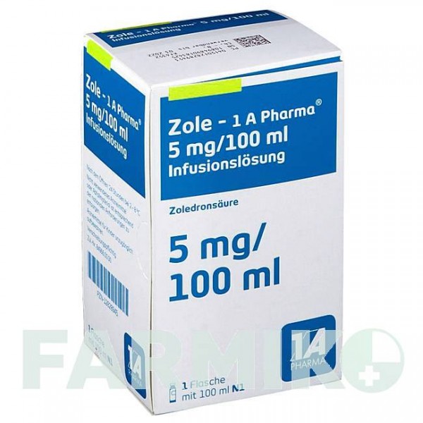 ЗОЛЕ (ZOLE) 5 мг/100 мл розчин 100 мл - Золедронова кислота 1 A PHARMA