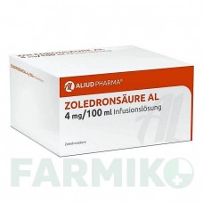 ЗОЛЕДРОНСАУР (ZOLEDRONSAURE) 4 мг/100 мл раствор 1 шт - Золедроновая кислота ALIUD PHARMA