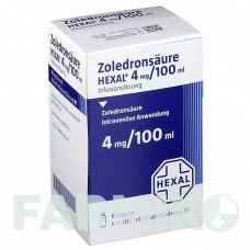 ЗОЛЕДРОНСАУР (ZOLEDRONSAURE) 4 мг/100 мл раствор 1 шт - Золедроновая кислота HEXAL