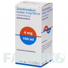 ЗОЛЕДРОНСАУР (ZOLEDRONSAURE) 4 мг/100 мл раствор 4 шт - Золедроновая кислота MEDAC