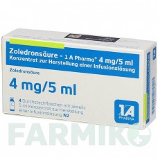 ЗОЛЕДРОНСАУР (ZOLEDRONSAURE) 4 мг/5 мл концентрат 4 шт - Золедроновая кислота 1 A PHARMA