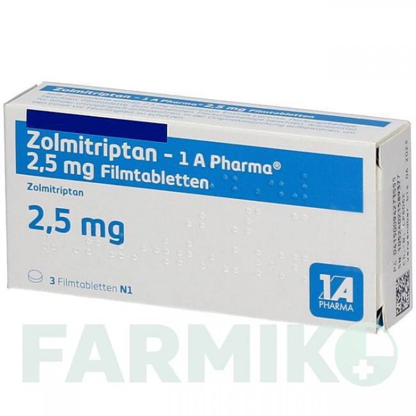 ЗОЛМИТРИПТАН (ZOLMITRIPTAN) 2,5 мг таблетки 3 шт - Золмитриптан 1 A PHARMA