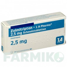 ЗОЛМИТРИПТАН (ZOLMITRIPTAN) 2,5 мг таблетки 12 шт - Золмитриптан 1 A PHARMA