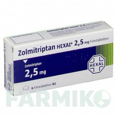 ЗОЛМІТРИПТАН (ZOLMITRIPTAN) 2,5 мг таблетки 6 шт - Золмітриптан HEXAL