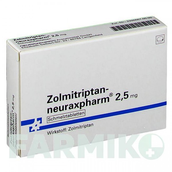 ЗОЛМИТРИПТАН (ZOLMITRIPTAN) 2,5 мг таблетки 3 шт - Золмитриптан NEURAXPHARM