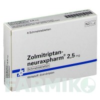 ЗОЛМІТРИПТАН (ZOLMITRIPTAN) 2,5 мг таблетки 6 шт - Золмітриптан NEURAXPHARM