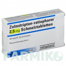 ЗОЛМИТРИПТАН (ZOLMITRIPTAN) 2,5 мг таблетки 12 шт - Золмитриптан RATIOPHARM