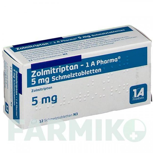 ЗОЛМІТРИПТАН (ZOLMITRIPTAN) 5 мг таблетки 12 шт - Золмітриптан 1 A PHARMA
