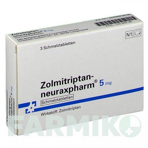 ЗОЛМІТРИПТАН (ZOLMITRIPTAN) 5 мг таблетки 3 шт - Золмітриптан NEURAXPHARM