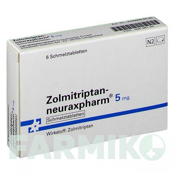 ЗОЛМИТРИПТАН (ZOLMITRIPTAN) 5 мг таблетки 6 шт - Золмитриптан NEURAXPHARM