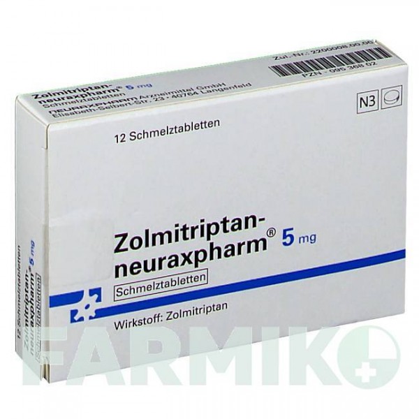 ЗОЛМИТРИПТАН (ZOLMITRIPTAN) 5 мг таблетки 12 шт - Золмитриптан NEURAXPHARM