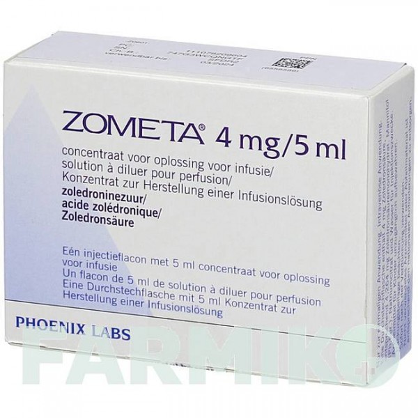 ЗОМЕТА (ZOMETA) 4 мг/5 мл концентрат 1 шт - Золедронова кислота KOHLPHARMA