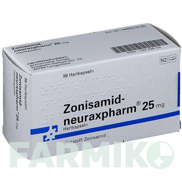 ЗОНІСАМІД (ZONISAMID) 25 мг капсули 98 шт - Зонісамід NEURAXPHARM