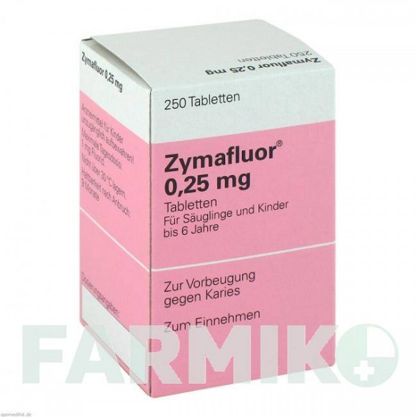 ЗИМАФЛУОР (ZYMAFLUOR) 0,25 мг таблетки 250 шт - Фторид натрію MEDA PHARMA