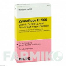 ЗИМАФЛУОР (ZYMAFLUOR) 500 таблетки 90 шт - Колекальциферол, Фторид натрію MEDA PHARMA
